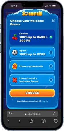 choose your welcome bonus